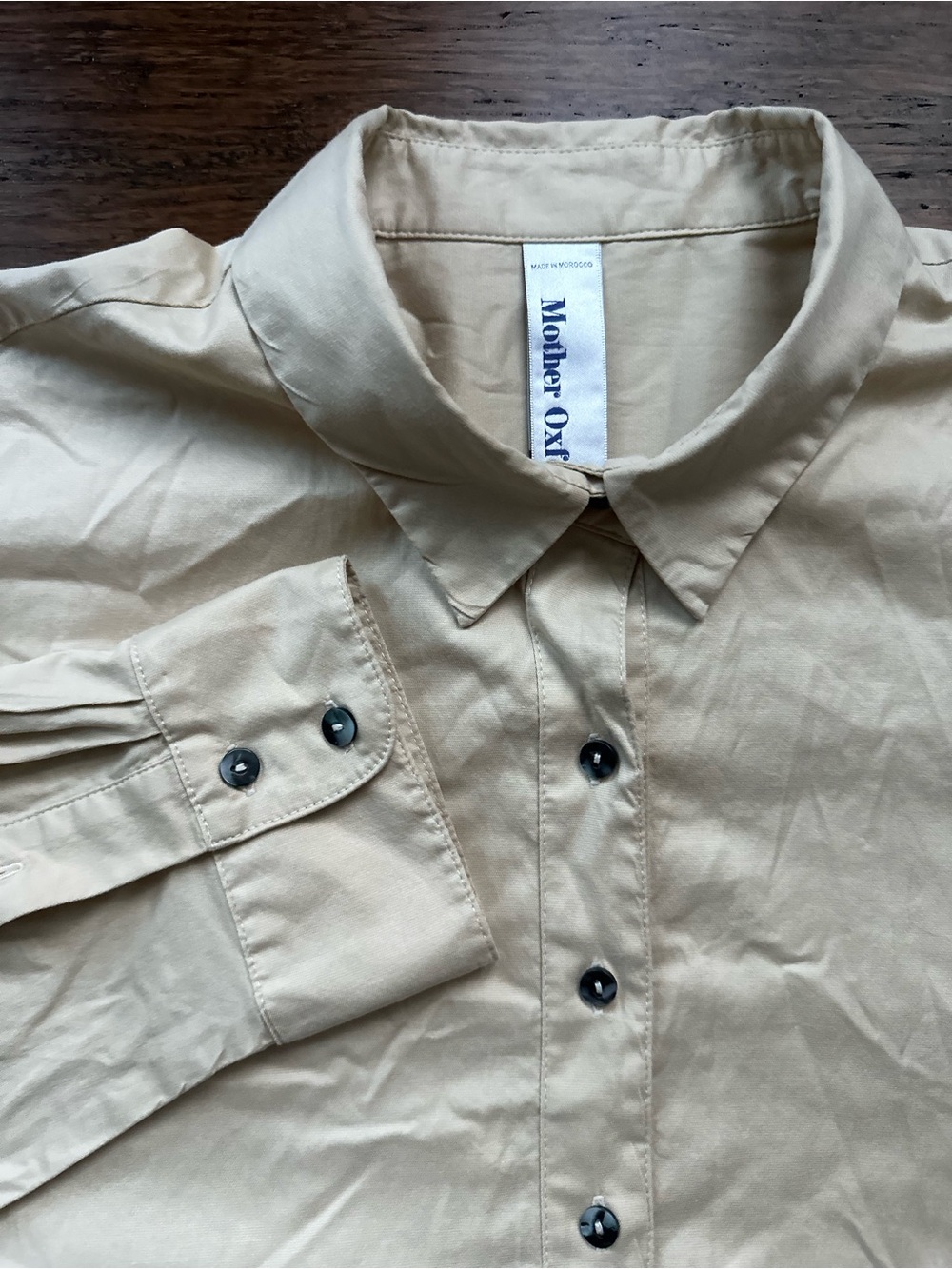 Mother Oxford Women’s Oversized Button Down Shirt Creme Cotton SZ 4 (XL)